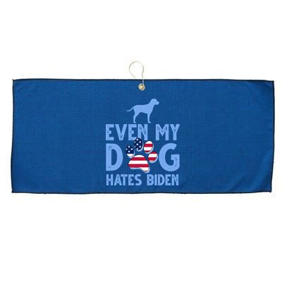Even My Dog Hates Biden Large Microfiber Waffle Golf Towel