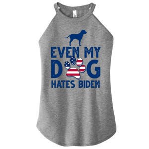 Even My Dog Hates Biden Women’s Perfect Tri Rocker Tank