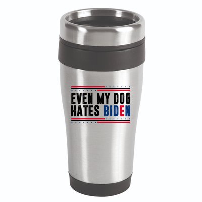 Even My Dog Hates Biden Funny 16oz Travel Tumbler