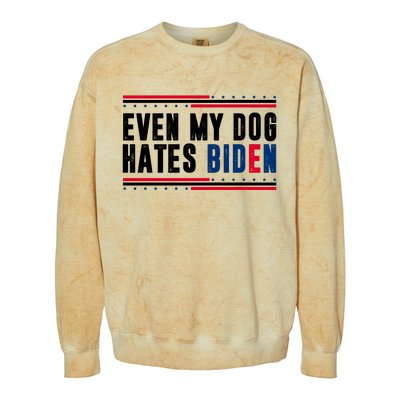 Even My Dog Hates Biden Funny Colorblast Crewneck Sweatshirt