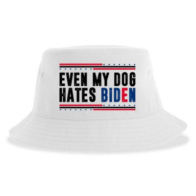 Even My Dog Hates Biden Funny Sustainable Bucket Hat