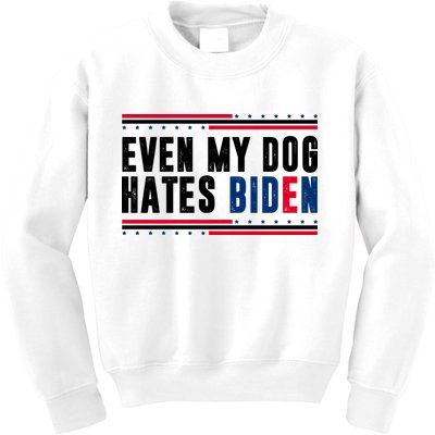 Even My Dog Hates Biden Funny Kids Sweatshirt