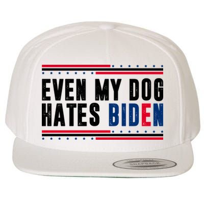 Even My Dog Hates Biden Funny Wool Snapback Cap