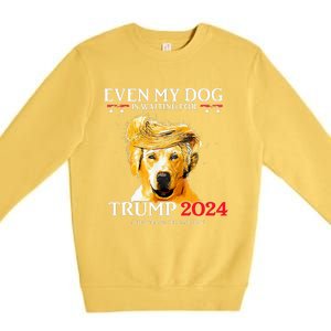 Even My Dog Is Waiting For Trump 2024  Premium Crewneck Sweatshirt