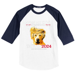 Even My Dog Is Waiting For Trump 2024  Baseball Sleeve Shirt