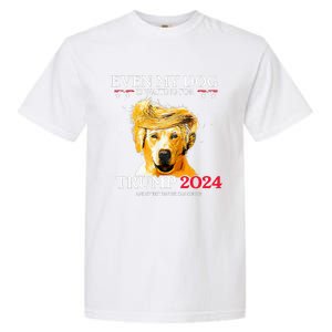 Even My Dog Is Waiting For Trump 2024  Garment-Dyed Heavyweight T-Shirt