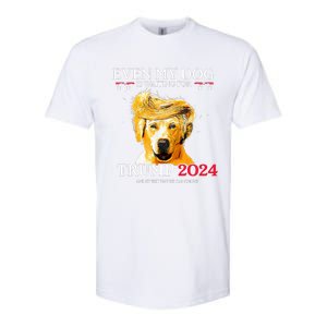 Even My Dog Is Waiting For Trump 2024  Softstyle CVC T-Shirt