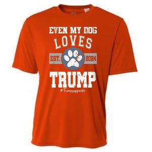 Even My Dog Loves Trump 2024 Election Trump Supporter Vote Gift Cooling Performance Crew T-Shirt