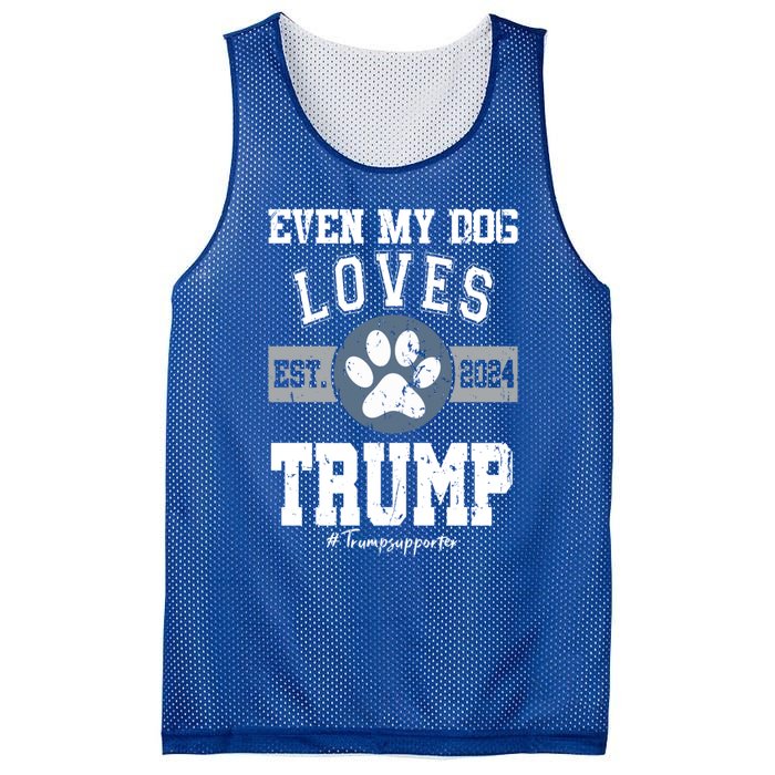 Even My Dog Loves Trump 2024 Election Trump Supporter Vote Gift Mesh Reversible Basketball Jersey Tank