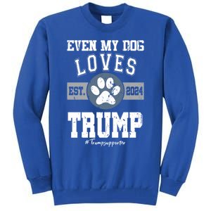 Even My Dog Loves Trump 2024 Election Trump Supporter Vote Gift Tall Sweatshirt