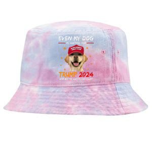 Even My Dog Is Waiting For Trump 2024 Tie-Dyed Bucket Hat