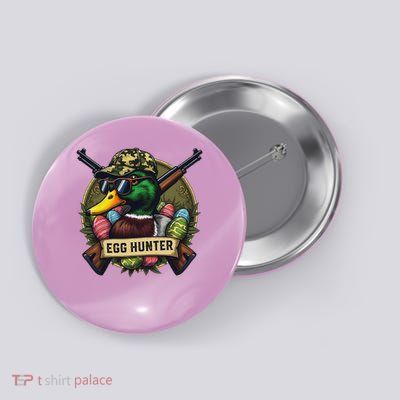 Easter Mallard Duck Cute Easter Egg Duck Hunting Button