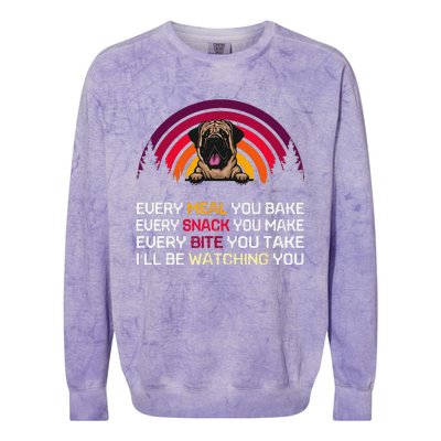 English Mastiff Dog Ill Be Watching You Lover Fathers Day Colorblast Crewneck Sweatshirt