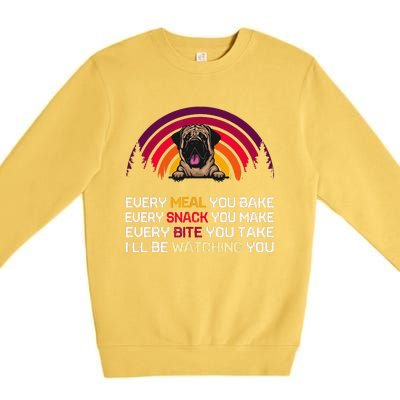 English Mastiff Dog Ill Be Watching You Lover Fathers Day Premium Crewneck Sweatshirt