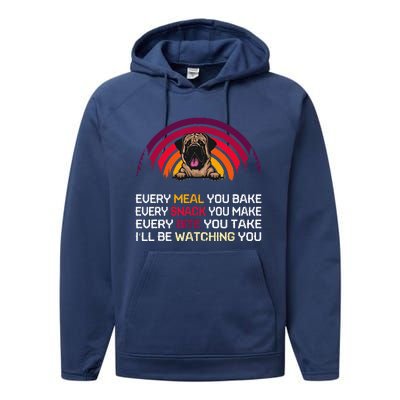 English Mastiff Dog Ill Be Watching You Lover Fathers Day Performance Fleece Hoodie