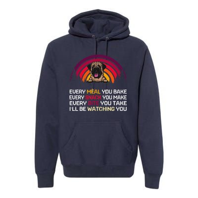 English Mastiff Dog Ill Be Watching You Lover Fathers Day Premium Hoodie