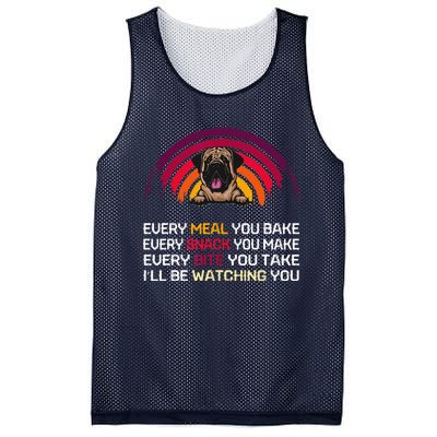 English Mastiff Dog Ill Be Watching You Lover Fathers Day Mesh Reversible Basketball Jersey Tank