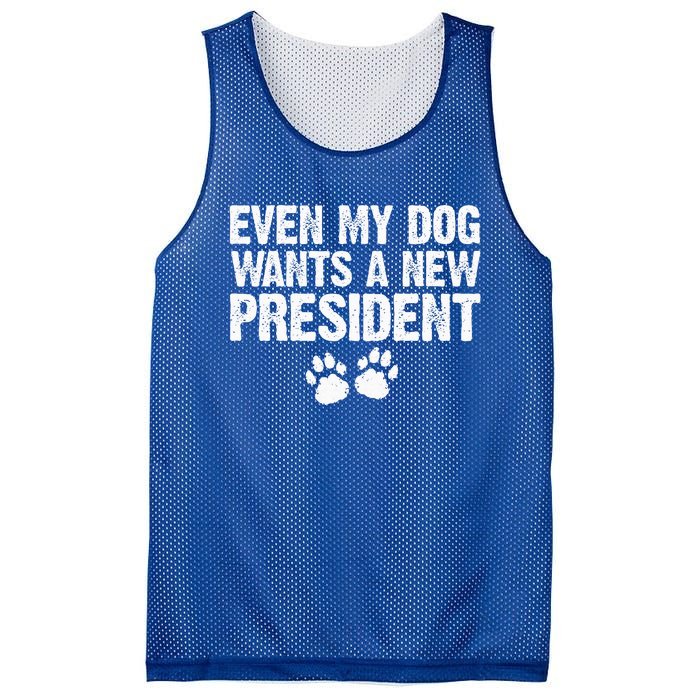 Even My Dog Want A New President Funny Dog Paw Mesh Reversible Basketball Jersey Tank