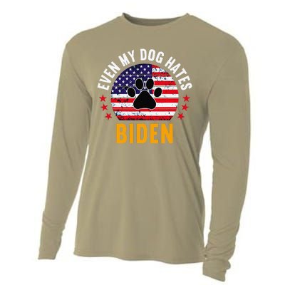 Even My Dog Hates Biden, Funny Anti Biden Cooling Performance Long Sleeve Crew