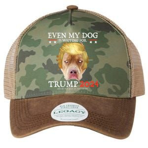 Even My Dog Is Waiting For Trump 2024 Gift Legacy Tie Dye Trucker Hat