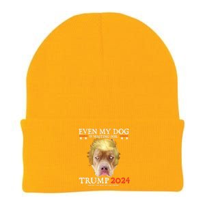 Even My Dog Is Waiting For Trump 2024 Gift Knit Cap Winter Beanie