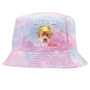 Even My Dog Is Waiting For Trump 2024 Gift Tie-Dyed Bucket Hat