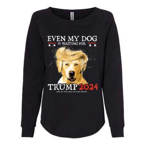 Even My Dog Is Waiting For Trump 2024 Womens California Wash Sweatshirt