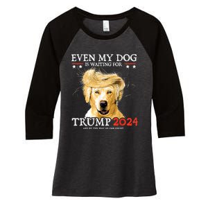 Even My Dog Is Waiting For Trump 2024 Women's Tri-Blend 3/4-Sleeve Raglan Shirt