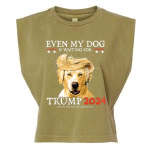 Even My Dog Is Waiting For Trump 2024 Garment-Dyed Women's Muscle Tee