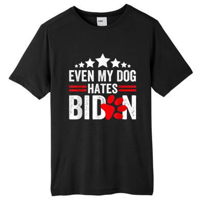 Even My Dog Hates Biden Funny Tall Fusion ChromaSoft Performance T-Shirt