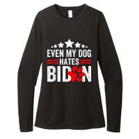 Even My Dog Hates Biden Funny Womens CVC Long Sleeve Shirt