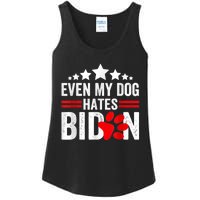 Even My Dog Hates Biden Funny Ladies Essential Tank