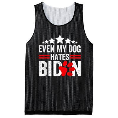 Even My Dog Hates Biden Funny Mesh Reversible Basketball Jersey Tank