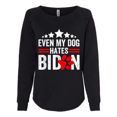 Even My Dog Hates Biden Funny Womens California Wash Sweatshirt