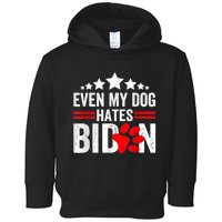 Even My Dog Hates Biden Funny Toddler Hoodie