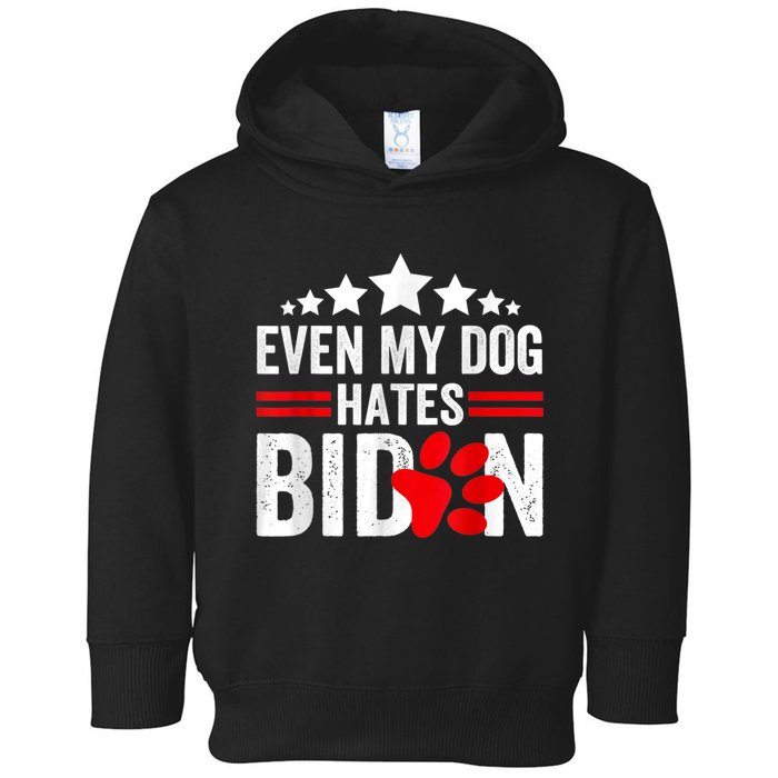 Even My Dog Hates Biden Funny Toddler Hoodie