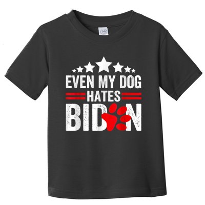 Even My Dog Hates Biden Funny Toddler T-Shirt