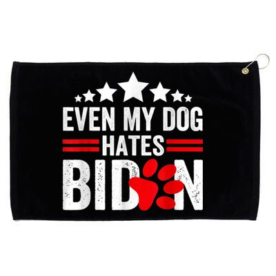 Even My Dog Hates Biden Funny Grommeted Golf Towel