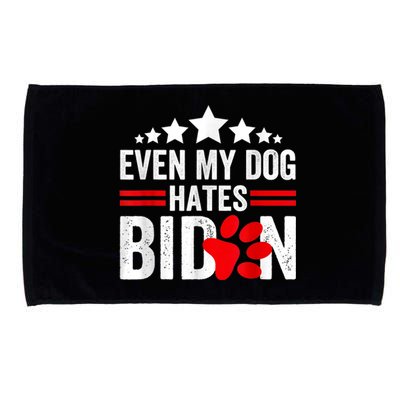 Even My Dog Hates Biden Funny Microfiber Hand Towel