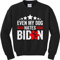 Even My Dog Hates Biden Funny Kids Sweatshirt