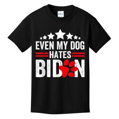 Even My Dog Hates Biden Funny Kids T-Shirt