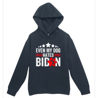 Even My Dog Hates Biden Funny Urban Pullover Hoodie