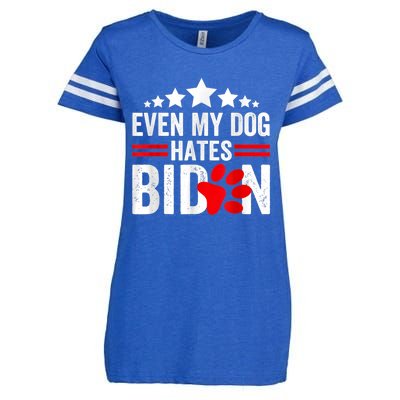 Even My Dog Hates Biden Funny Enza Ladies Jersey Football T-Shirt