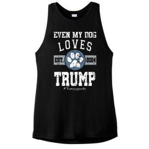 Even My Dog Loves Trump 2024 Election Trump Supporter Vote Ladies PosiCharge Tri-Blend Wicking Tank