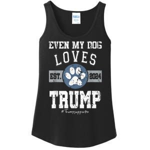 Even My Dog Loves Trump 2024 Election Trump Supporter Vote Ladies Essential Tank