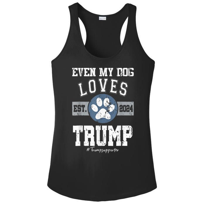 Even My Dog Loves Trump 2024 Election Trump Supporter Vote Ladies PosiCharge Competitor Racerback Tank