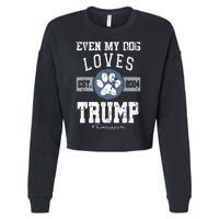 Even My Dog Loves Trump 2024 Election Trump Supporter Vote Cropped Pullover Crew