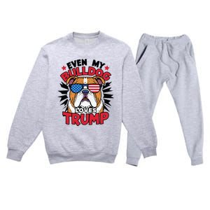 Even My Dog Loves Trump 2024 Election Trump Supporter Premium Crewneck Sweatsuit Set