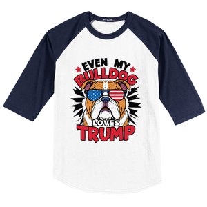 Even My Dog Loves Trump 2024 Election Trump Supporter Baseball Sleeve Shirt