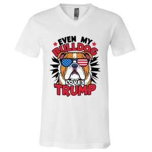 Even My Dog Loves Trump 2024 Election Trump Supporter V-Neck T-Shirt